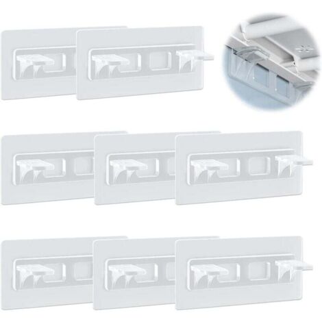 Soporte autoadhesivo para estantes, 8 piezas, capacidad de carga de 30 kg, sin necesidad de taladrar, para gabinetes y estantes de vidrio.