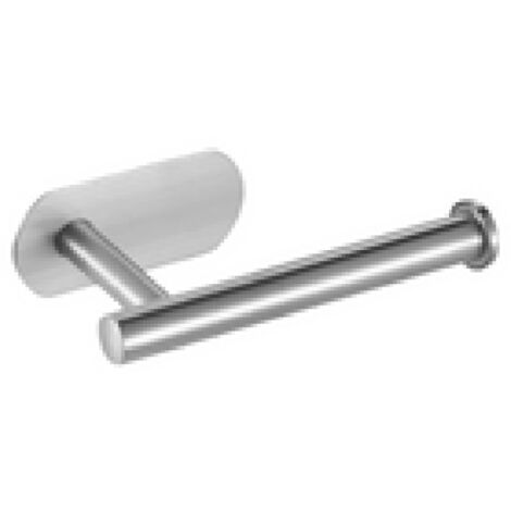 Soporte autoadhesivo para papel higiénico, acero inoxidable 304 – Acabado cromado antihuellas, no requiere perforación, 16 cm, para baño