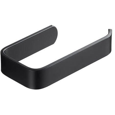 Soporte autoadhesivo para papel higiénico, soporte de pared para toallas de papel para la cocina, apto para baño/cocina (negro, 17 cm)