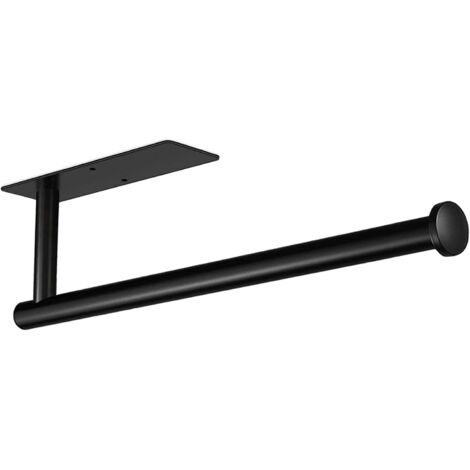 Soporte autoadhesivo para toallas de papel, soporte de pared para toallas de papel, soporte para rollo de cocina, acero inoxidable, cuadrado negro