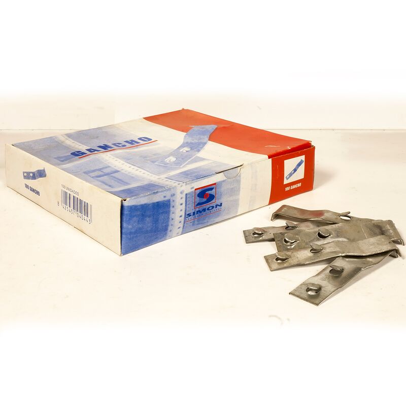 

Caja 100 clips soporte balda C/100 en acero galvanizado