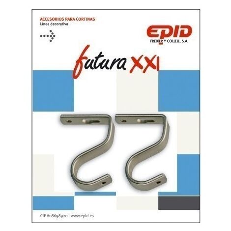 Soporte Barra Cortina 19Mm Techo Metal Niq Futura 21 Epid 2 Pz
