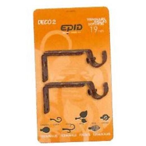 Soporte barra cortina EPID 19 mm extensible 2 unidades burdeos oro