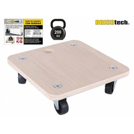 SOPORTE BASE MADERA C/RUEDAS - 30X30 CM