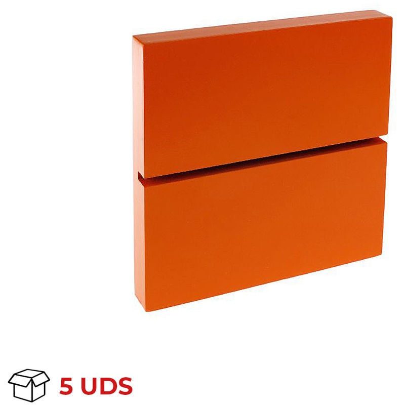 

Caja con 5 soportes naranja de madera para baldas de cristal de hasta 6mm