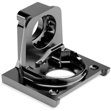 soporte cazoleta pk2 pro. unión excéntrica. con enclavamiento. zamak y plástico. níquel / níquel negro - italiana ferram espesor 19