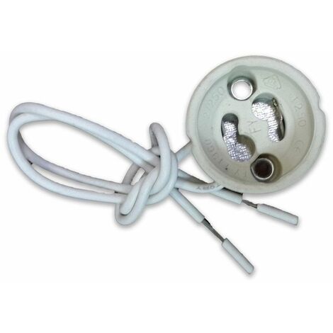Soporte cerÁmico gu10 con cable 3423