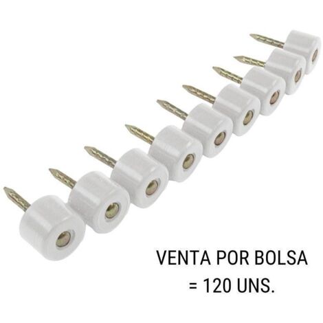 soporte cilíndrico maq. con clavo blanco (120u) soporte estante para maquina.