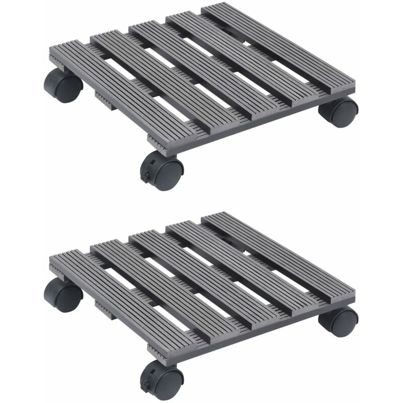 

Soporte con ruedas para plantas 2 unidades WPC gris 30x30x7,5cm
