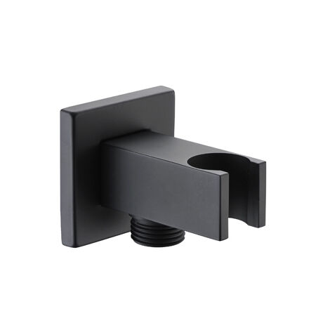 Soporte cuadrado mango ducha salida agua negro - IMEX