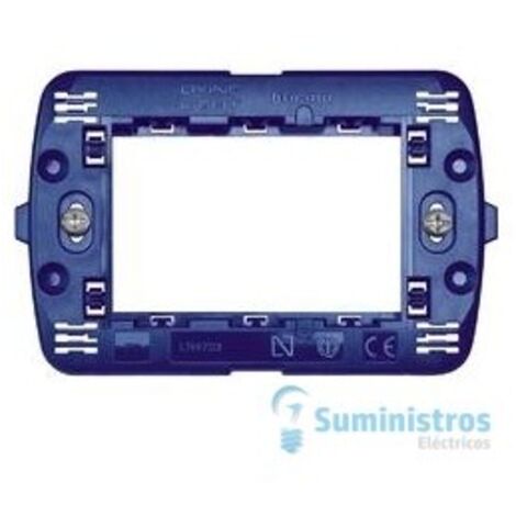Soporte de 3 módulos BTILN4703 para placas cuadradas Livinglight y Living International - fijación con tornillos