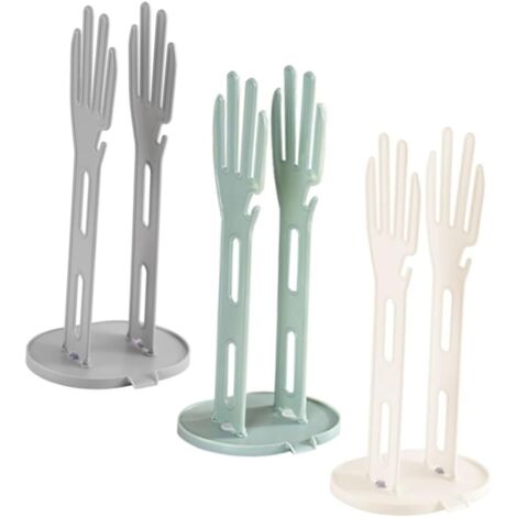 Soporte de 3 piezas para guantes de cocina con base de drenaje, almacenamiento para guantes de fregar y paños de cocina, accesorio práctico para el fregadero de la cocina, optimiza el espacio y evita 