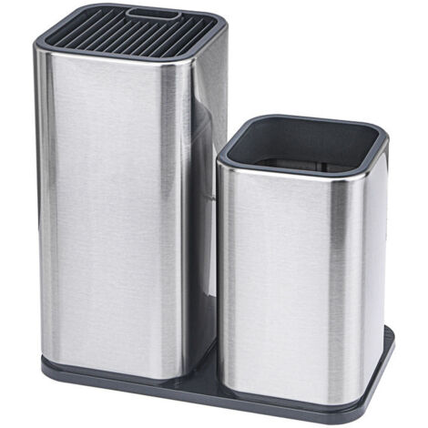 Soporte de acero inoxidable para utensilios y cubiertos de cocina