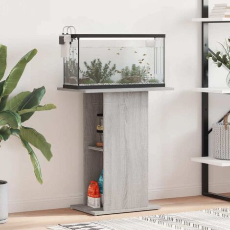 Soporte de acuario madera ingeniería gris  60,5x36x72,5cm