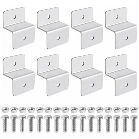 Soporte de aluminio para panel solar de 8 piezas, apto para autocaravanas y techos. El soporte tiene un diseño en forma de Z (con 16 tuercas y 16 tornillos).