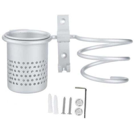 Soporte de aluminio para secador de pelo eléctrico, estante de almacenamiento, organizador para uso doméstico.