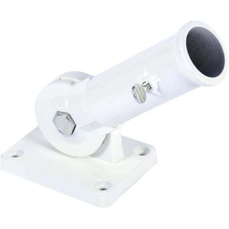 Soporte de bandera, montaje en pared, soporte de metal blanco ajustable, base de manga de viento con tornillos