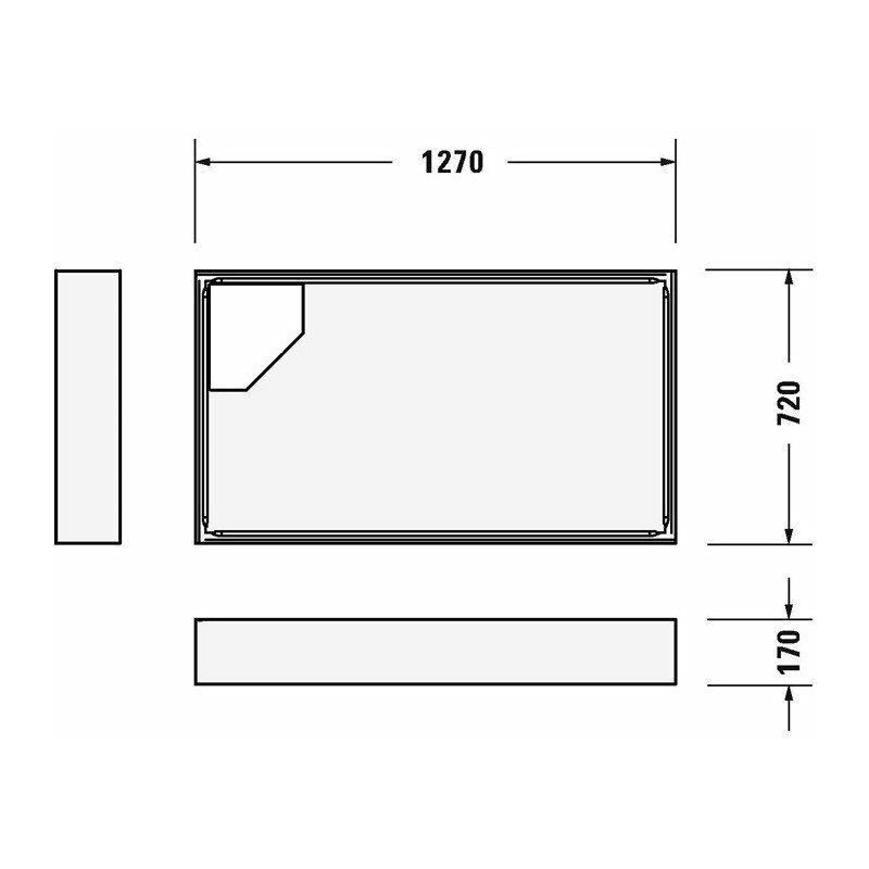 

Soporte de bañera D-CODE para 720098 1300x750mm - Duravit
