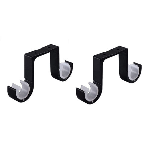 Soporte de barra de cortina de 2 piezas, soporte doble para barra de cortina de techo y pared, aleación de aluminio resistente a la corrosión, apto para diámetros de barra de 28 a 33 mm.