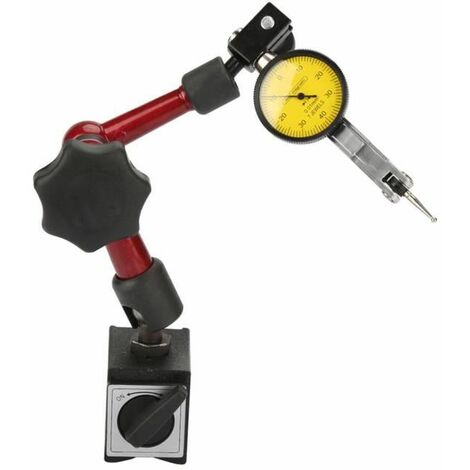 Soporte de base magnética Soporte de base de soporte de medidor magnético fuerte y flexible + indicador de prueba de cuadrante FUIENKO
