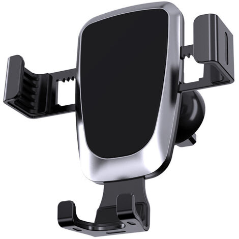 Soporte de coche para smartphone con sistema de gravedad en la rejilla de ventilación, color negro