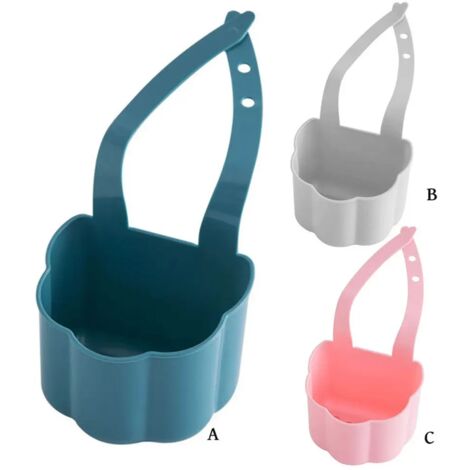 Soporte de drenaje para esponja de cocina de goma PP, organizador de jabón para inodoro, estante de almacenamiento de esponja, cesta para herramientas de lavado montada en el grifo, 3 piezas 【Verde + 