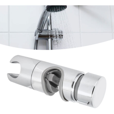 Soporte de ducha con abrazadera, soporte para cabezal reemplazable, riel ajustable de 18 a 25 mm – ABS cromado