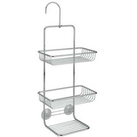Soporte de ducha cromado de 3 niveles, dimensiones 20x11x38/47 cm, modelo Mallorca