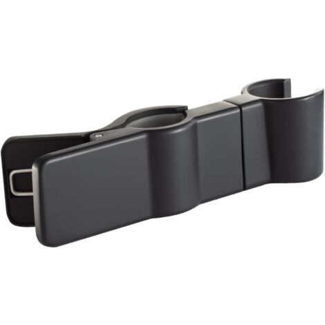 Soporte de ducha de mano, soporte para cabezal de ducha, negro, soporte de barra de ducha sin perforación, abrazadera de ducha ajustable de 35°, 1 ud.