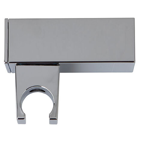 Soporte de ducha de pared cuadrado en ABS cromado.