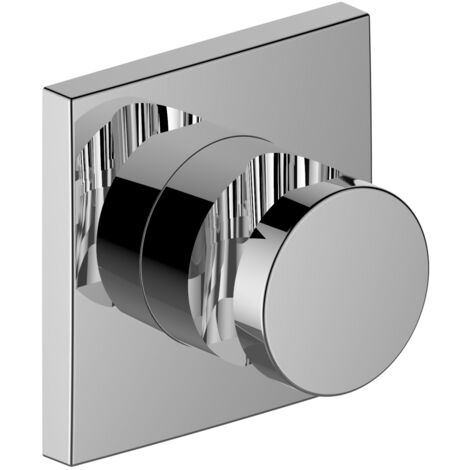 Soporte de ducha de pared IXMO rosetón cuadrado negro cromo cepillado KEUCO