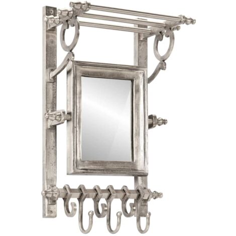 Soporte de equipaje con perchas de pared aluminio vidaXL