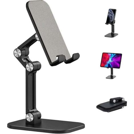 Soporte de escritorio universal ajustable para tableta, soporte para iPhone, Samsung y iPad (negro)