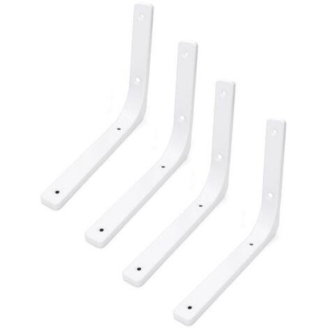 Soporte de estante de pared de 4 piezas de 100 mm x 100 mm, soporte de metal blanco mate, soporte de estante de metal decorativo para cocina, soporte de estante de pared resistente