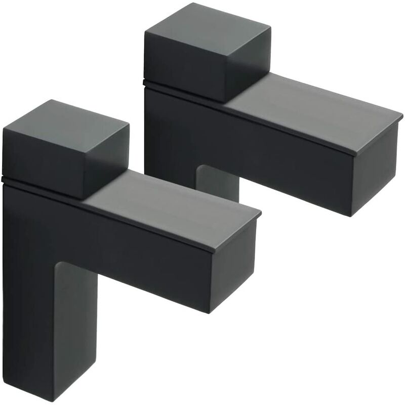 

Soporte de estante de vidrio de 2 piezas Soporte de estante de baño de grosor ajustable y adaptable, montaje de pared con tornillo, acabado negro
