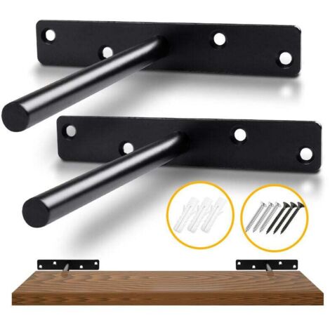 Soporte de estante invisible (2 unidades), soporte de hierro, soporte de pared fijo resistente, soporte de partición oculto en forma de T - Estante de pared
