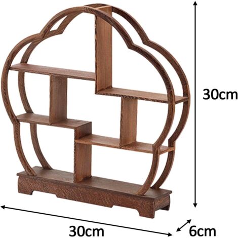 Soporte de exhibición de madera, soporte de exhibición de madera chino, soporte organizador de despensa, soporte de madera resistente para cupcakes, para hornear en la mesa