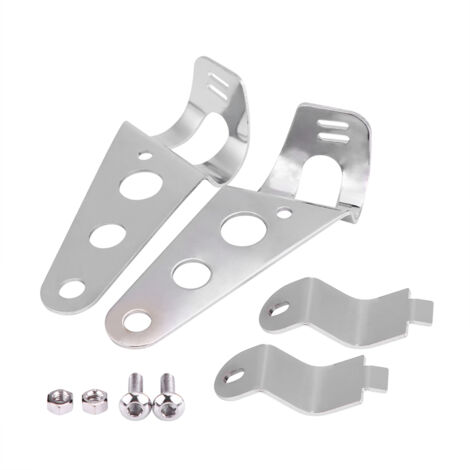 Soporte de faro de motocicleta, 2 piezas de diámetro de horquilla 28 mm-34 mm, soporte de faro de acero inoxidable para motocicleta, adecuado para Honda Kawasaki Suzuki, etc. (Plata)