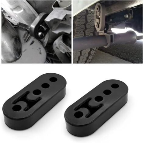 Soporte de goma para tubo de escape, 2 bujes de montaje de cuatro orificios, soporte amortiguador de tubo de escape ajustable, accesorio universal para la mayoría de los coches.