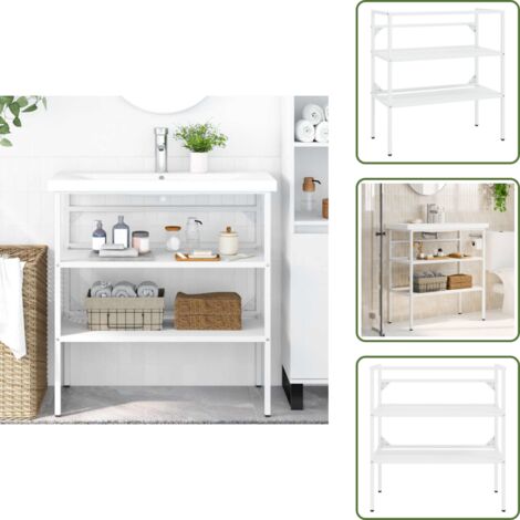 Soporte de lavabo - vidaXL Estructura de lavabo de hierro blanco 79x38x83 cm - Estructura de baño