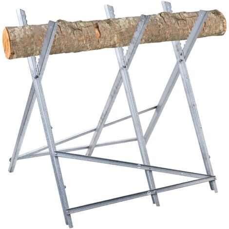 Soporte de leña de metal con 3 patas