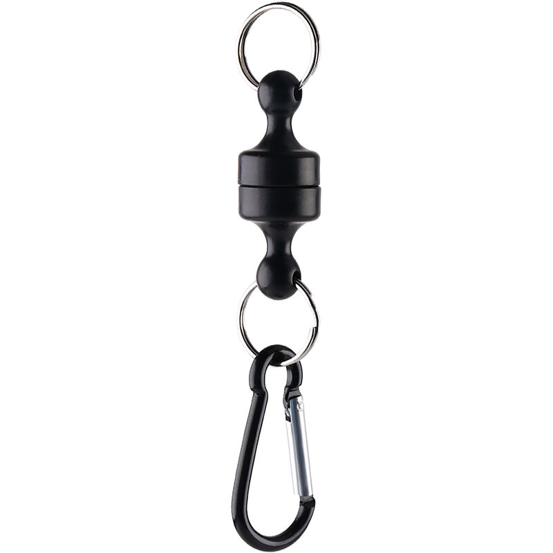 

Soporte de liberacion de herramienta magnetica de pesca Clip de liberacion de red de retractor de pesca con mosca con mosqueton de llavero,Negro