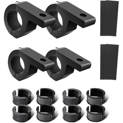 Soporte de luz de trabajo de 19-32 mm, montaje de abrazadera universal para motocicleta, 4x4, ATV, UTV, camión, barco y portaequipajes (0,75"-1,25") (4 piezas)