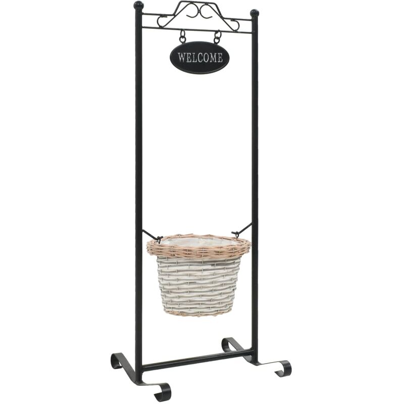 

vidaXL Soporte de macetero estructura hierro recubrimiento en polvo - Negro
