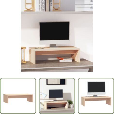 Soporte de madera -  Soporte para monitor madera maciza de pino 50x27x15 cm