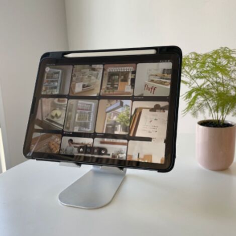 Soporte de mesa para teléfono de aluminio ajustable, multifuncional y portátil: soporte universal y plegable para tabletas y teléfonos con doble función.