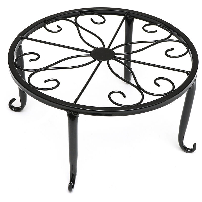 

Soporte de metal moderno de 24 cm para maceta decorativa para mesa de jardín negro Mohoo