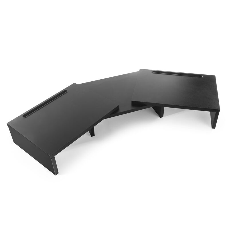 

Soporte de monitor dual ajustable | Monitores verticales para múltiples pantallas de PC | Longitud y ángulo adaptables | Pukkr - Black