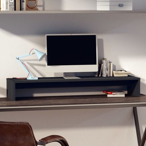 Relaxdays Soporte Monitor Modular Estante, 2 Partes, Organizador, Elevador  Pantalla Escritorio, Atril PC Oficina, Negro