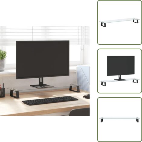 Soporte de monitor negro - vidaXL Soporte de monitor vidrio templado y metal negro 80x20x8 cm - Soporte de monitor con vidrio templado
